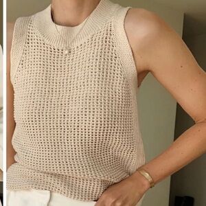 NWOT COMMENSE Knit Hollow Tank Top in Size S